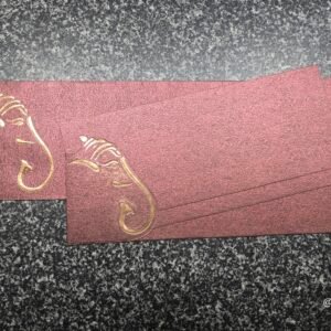 Minimalist Side-Ganesha Metallic Wedding Card
