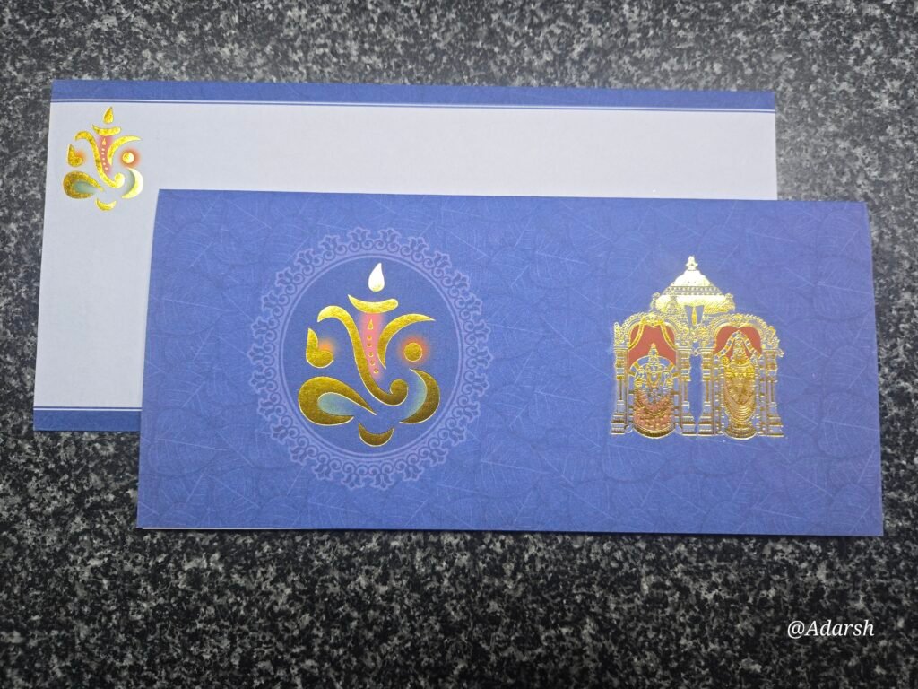Royal Blue Balaji Ganesha Traditional Wedding Card