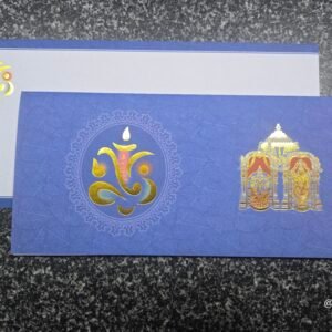 Royal Blue Balaji Ganesha Traditional Wedding Card