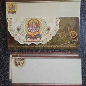 Traditional Multi-Deity Royal Peacock Theme Wedding Invitation Card