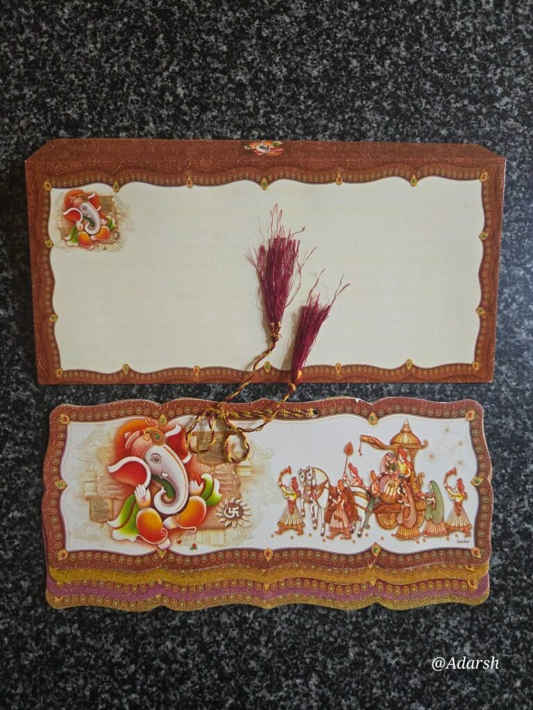 Traditional Royal Baraat with Tassel Wedding Invitation Card