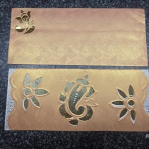 Die-Cut Gold Shimmer Laser Ganesha Wedding Invitation Card