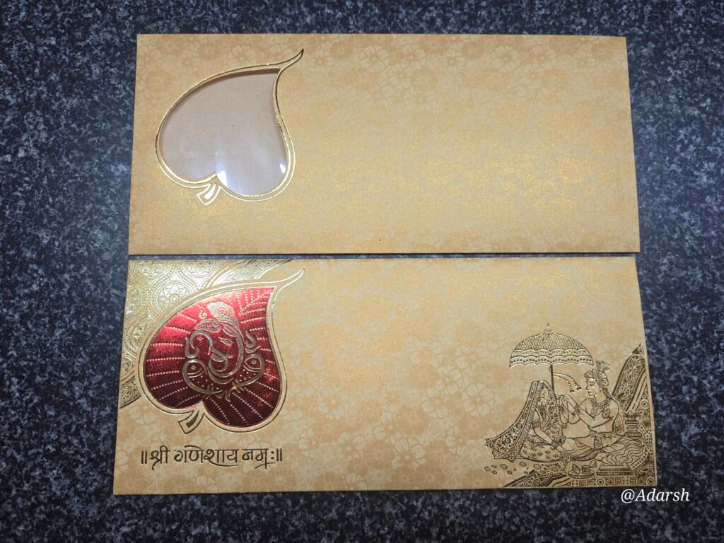 Die-Cut Leaf Ganesha Wedding Invitation Card