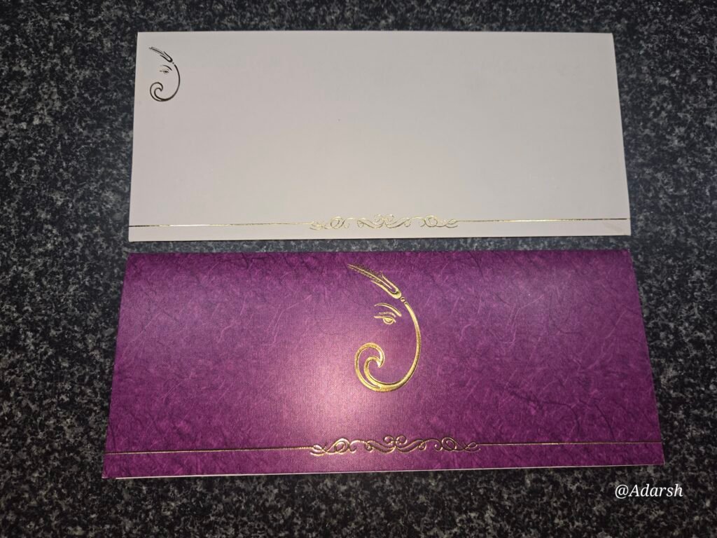 Purple Minimalist Ganesha Wedding Invitation Card