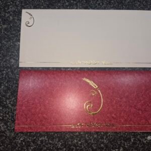 Maroon Minimalist Ganesha Wedding Invitation Card
