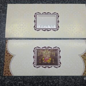 Die-Cut Rectangular Window Ganesha Wedding Invitation Card