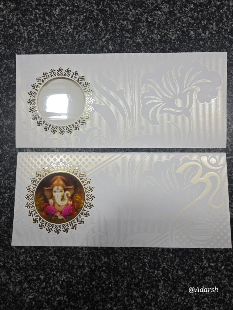 Die-Cut Circular Window Ganesha Wedding Invitation Card