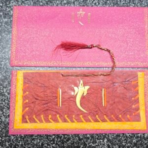 Handmade Crinkle Paper Ganesha Tassel Wedding Invitation Card