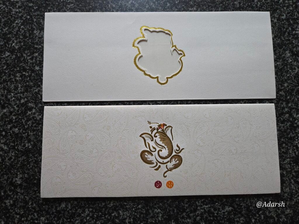 Die-Cut Window Paisley Ganesha Wedding Invitation Card