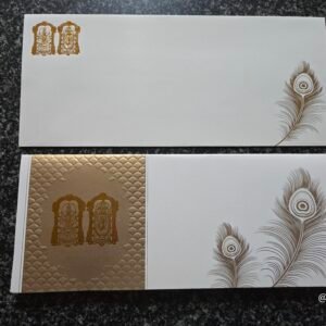 Balaji Padmavathi Peacock Feather Wedding Invitation Card