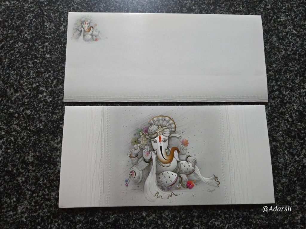 Digital Art Ganesha Wedding Invitation Card