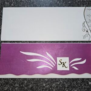 Purple Winged Monogram Wedding Invitation Card
