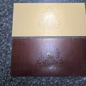 Maroon Damask Monogram Wedding Invitation Card