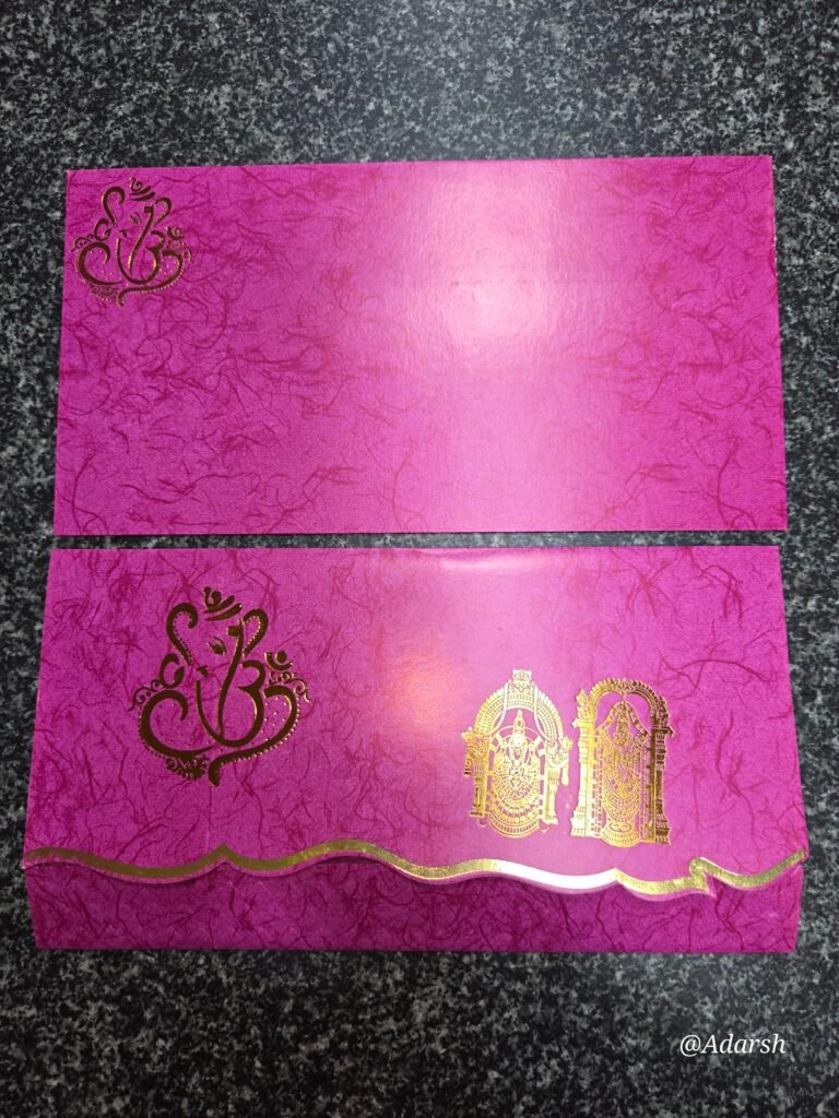 Magenta Balaji Ganesha Wedding Invitation Card
