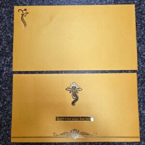 Metallic Gold Ganesha Wedding Invitation Card