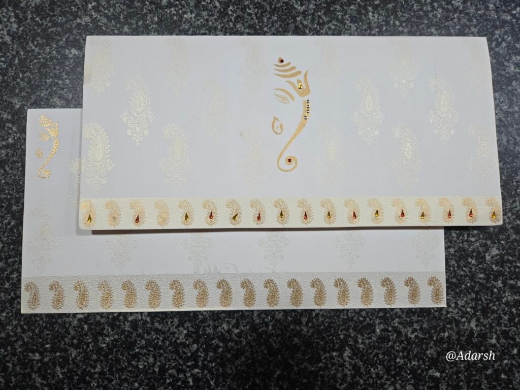 Minimalist Paisley Minimalist Ganesha Wedding Invitation Card