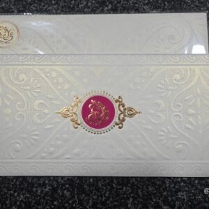 Self-Embossed Paisley Ganesha Wedding Invitation Card