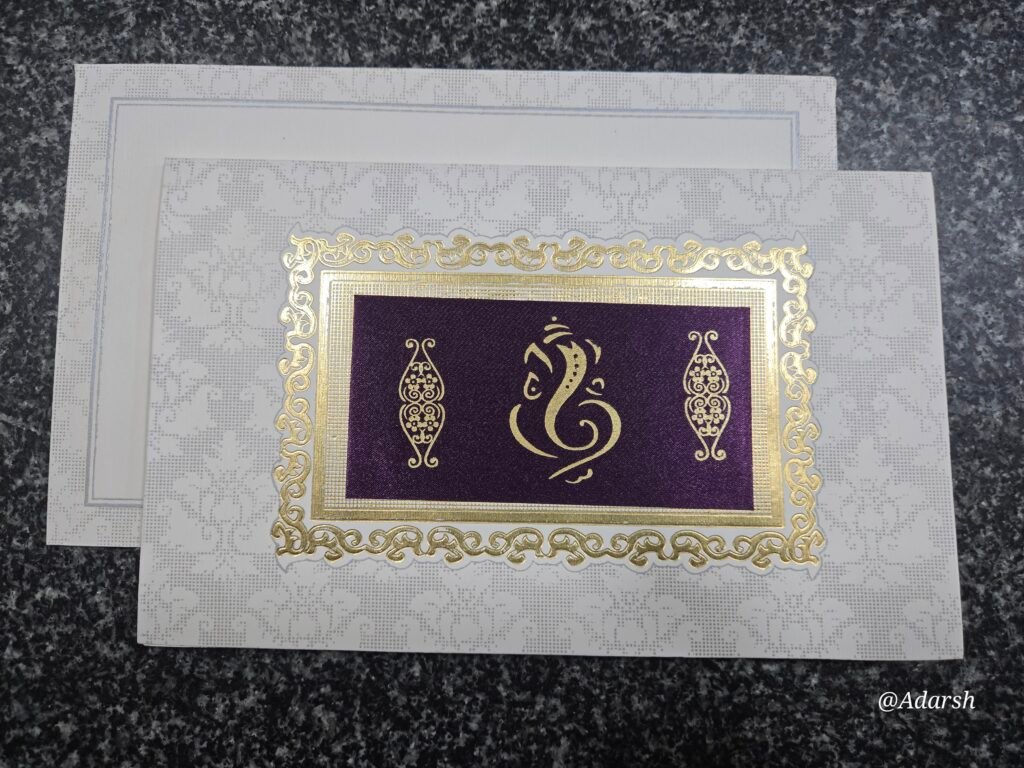 Satin Patch Wedding Invitation Card