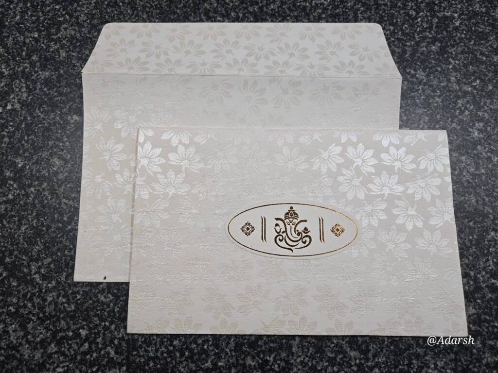 Self-Floral Embossed Wedding Invitation Card