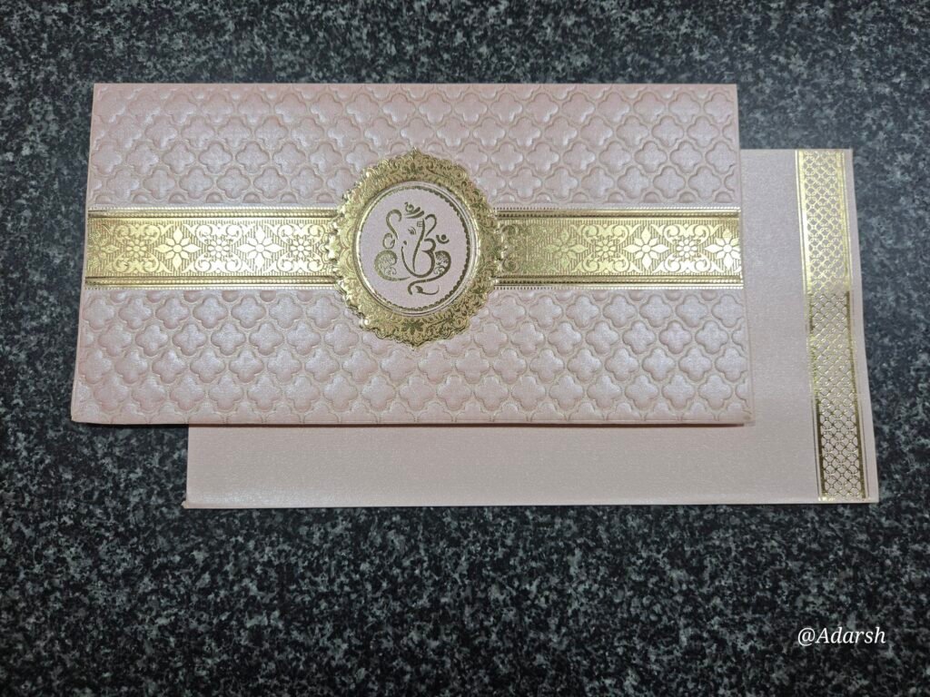 Embossed Pastel Wedding Invitation Card