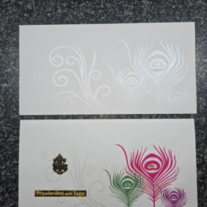 Peacock Theme Wedding Invitation Card