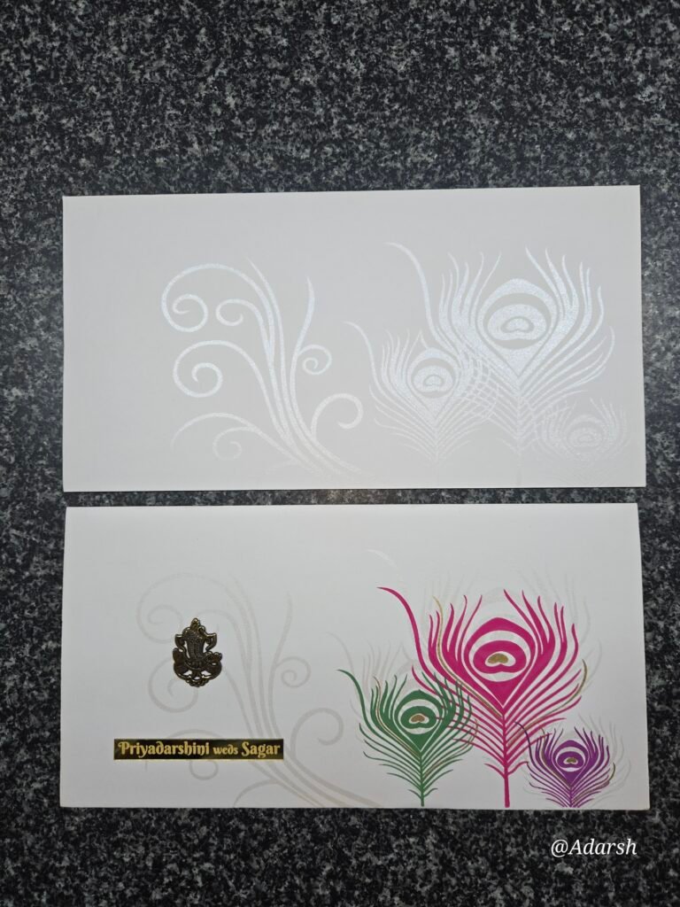 Peacock Theme Wedding Invitation Card