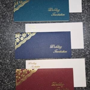 Side-Border Shimmer Wedding Invitation Card