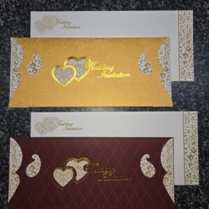 Heart Die-Cut Shimmer Wedding Invitation Card
