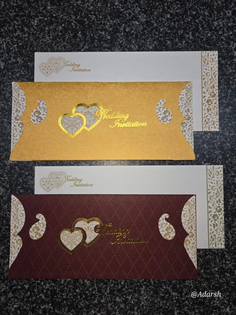 Heart Die-Cut Shimmer Wedding Invitation Card