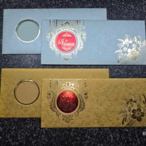Circular Die-Cut Window Shimmer Wedding Invitation Card