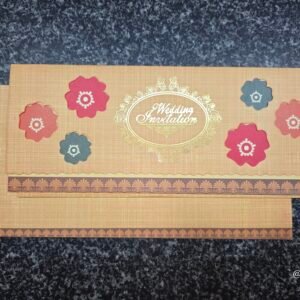 Multi-Color Floral Die-Cut Shimmer Wedding Invitation Card