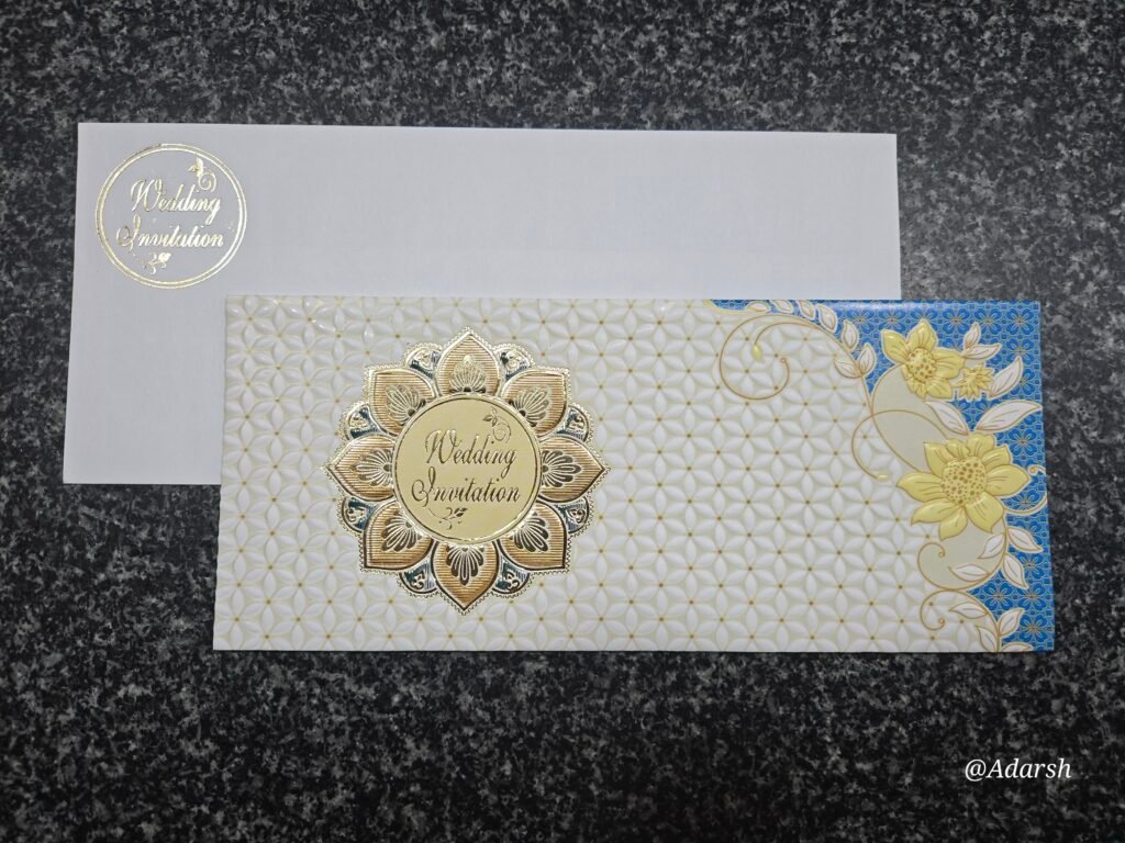 Gold Foil Mandala Shimmer Wedding Invitation Card