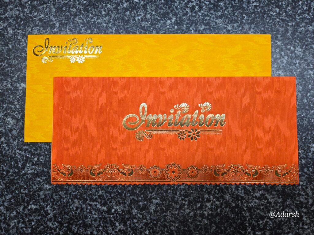 Embossed Moiré Shimmer Wedding Invitation Card