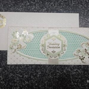 Mint Pastel Laser-Cut Window Wedding Invitation Card