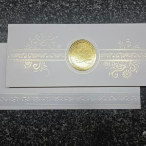 Gold Foil Medallion Embossed White Wedding Invitation Card