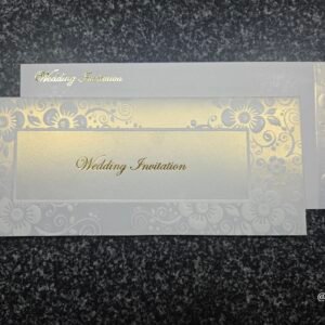Gold Foil Framed Floral Wedding Invitation Card