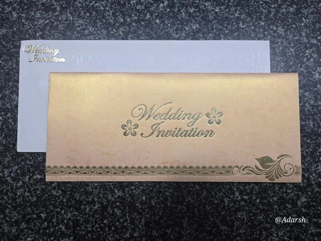 Gold Foil Script Wedding Invitation Card
