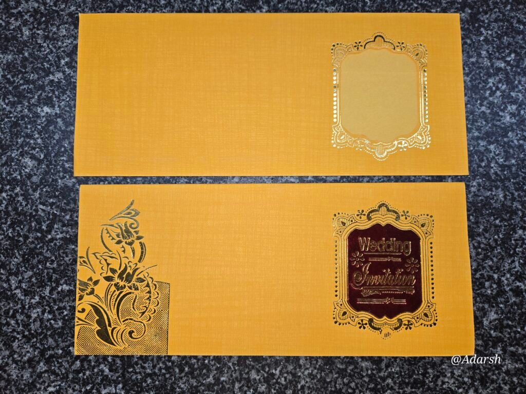 Die-Cut Window Mustard Wedding Invitation Card