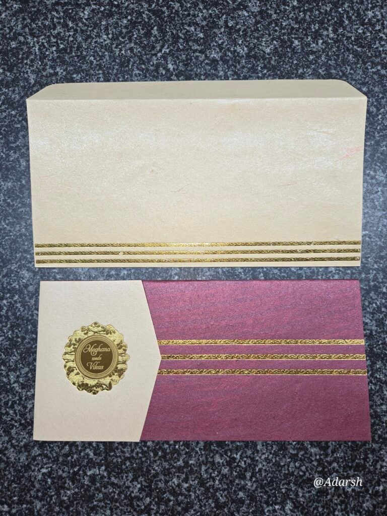 Two-Tone Style Gold Foil Wedding Invitation Card