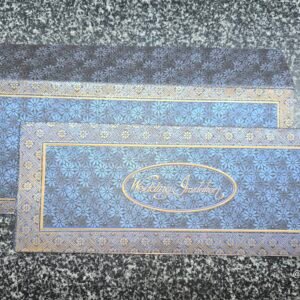 Royal Blue Floral Brocade Wedding Invitation Card