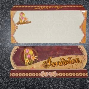 Maroon and Gold Die-Cut Wedding Invitation Card