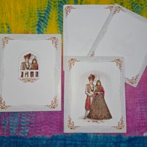 Traditional Bride and Groom Illustration Wedding Invitation Card