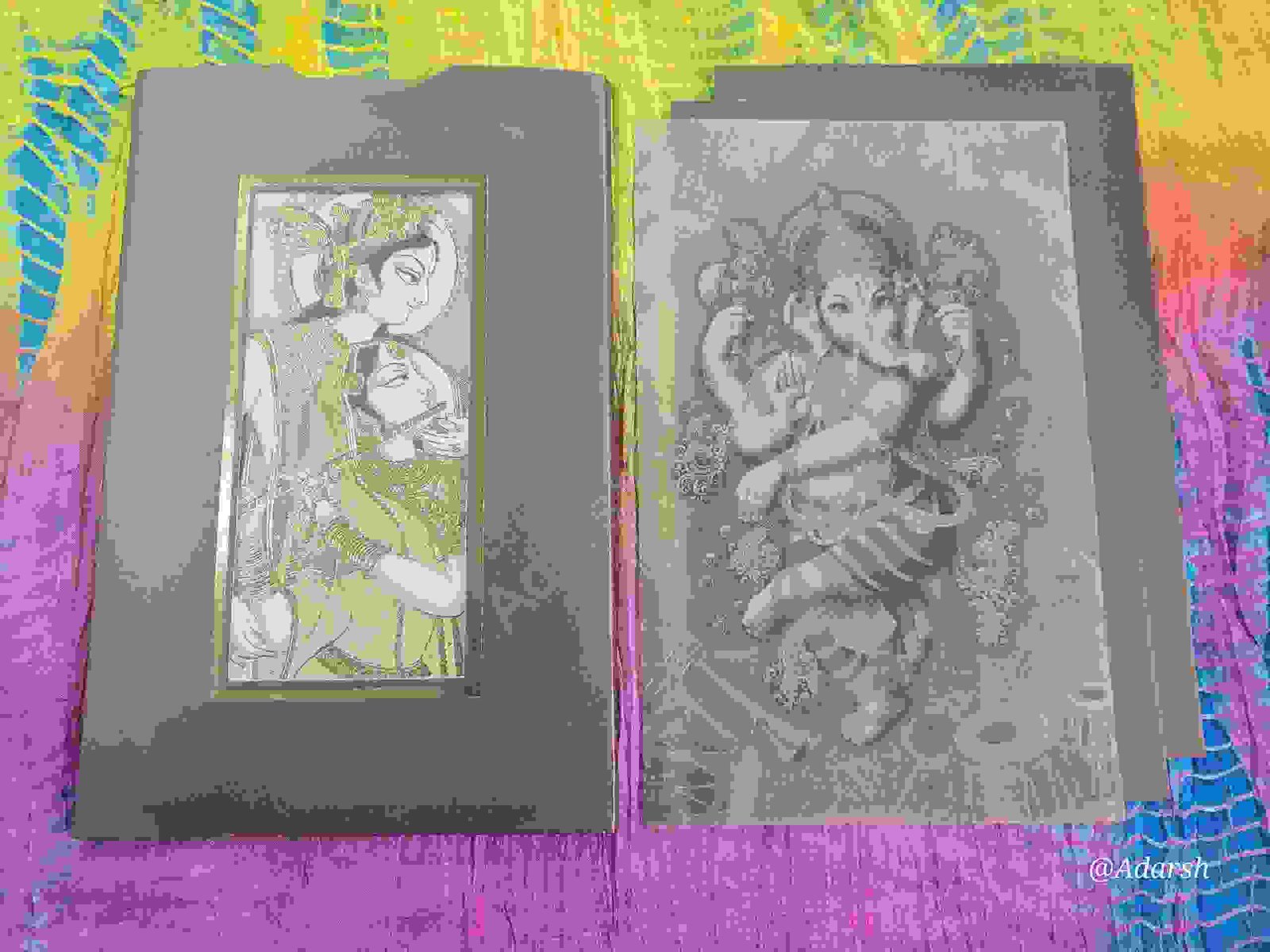 Premium Radha-Krishna & Ganesha Wedding Invitation Card