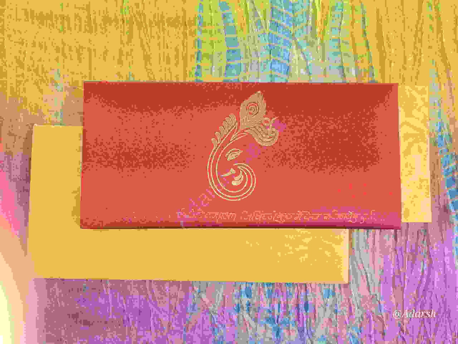 Premium Gold Foil Ganesha Shloka Hindu Wedding Invitation Card