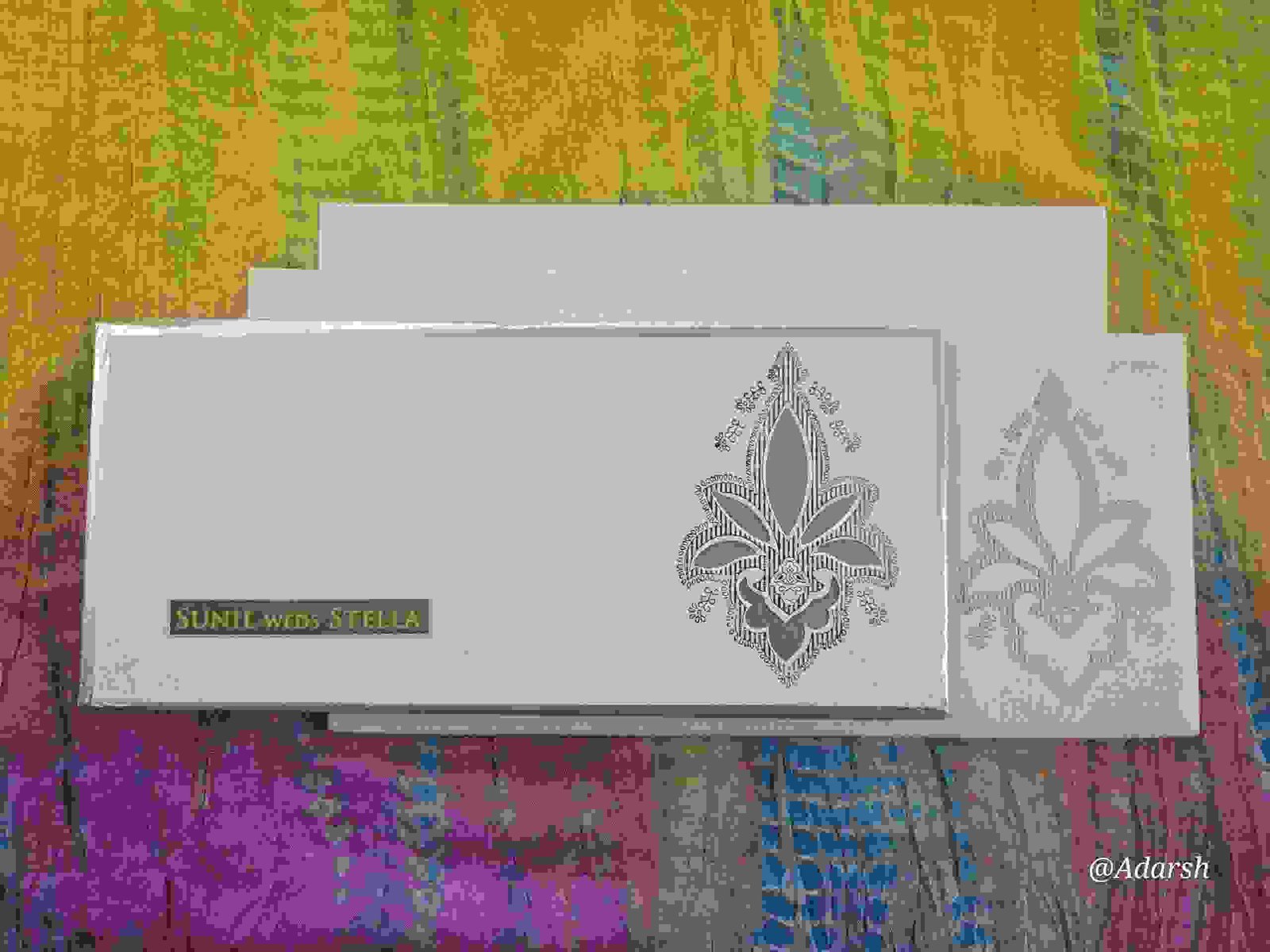 Premium Metallic-Border Wedding Invitation Card