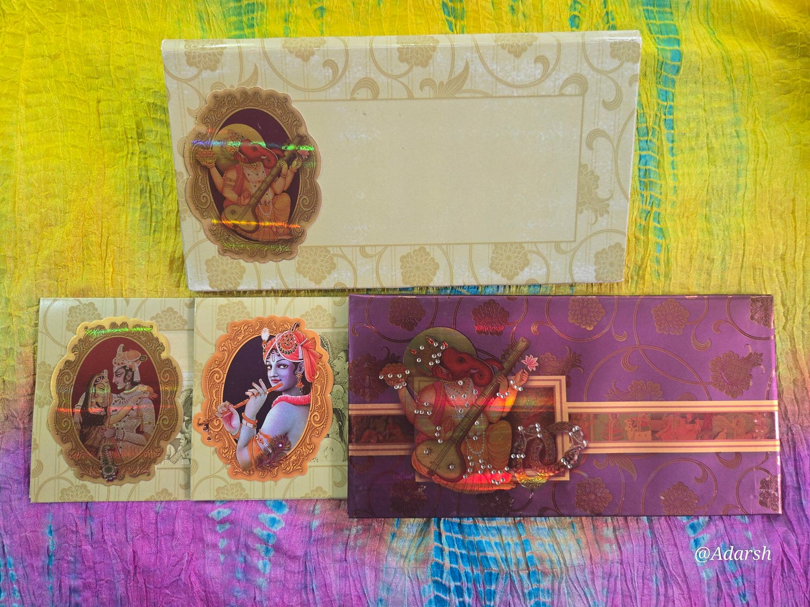 Traditional Ganesha & Radha-Krishna Royal Box Invitation Card