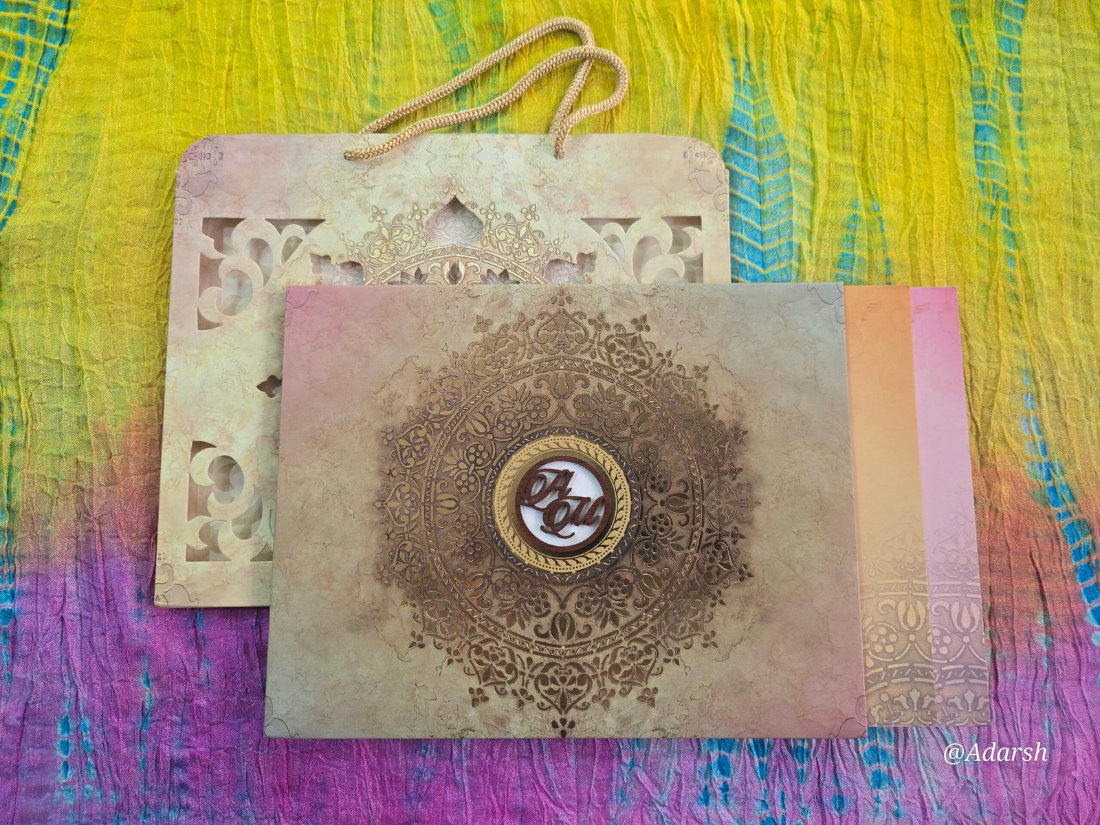 Laser-Cut Monogram Wedding Invitation Card