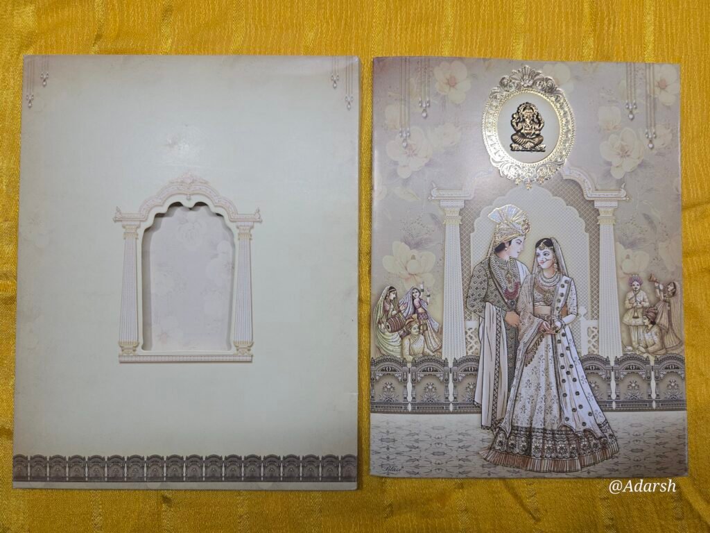 Laser-Cut Window Wedding Invitation Card with Royal Bride-Groom