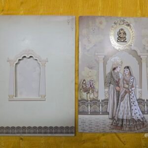 Laser-Cut Window Wedding Invitation Card with Royal Bride-Groom