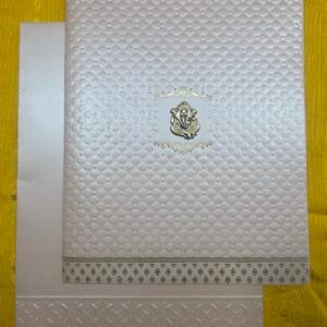 Gold Cream Embossed Pattern Wedding Invitation Card
